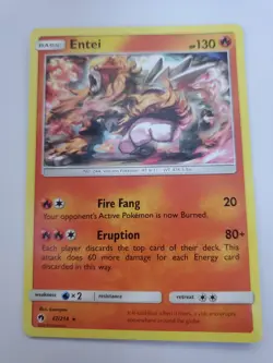 Entei 47/214 Pokemon Lost Thunder Rare Card Lightly Played (LP) - Image 1