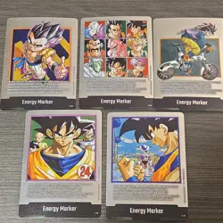 Bandai Dragon Ball Super Energy Marker Lot Goku Vegeta Frieza Trunks 5 Cards - Image 1