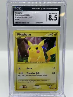 Pikachu 112/111 Rising Rivals Holo Secret Rare Vintage Pokemon TCG Card CGC 8.5 - Image 1