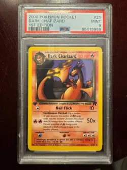 2000 Pokemon Rocket Dark Charizard PSA 9 1st Edition 21/82 - Image 1