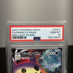 2022 POKEMON SWORD & SHIELD BRILLIANT STARS #TG17 FULL ART/MIMIKYU VMAX PSA 10 - Image 3