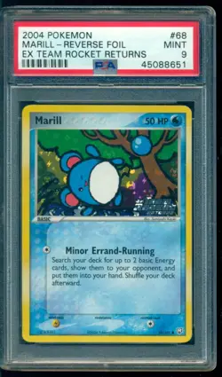 2004 Pokemon Team Rocket Returns #68 Marill Reverse Holo PSA 9 Mint - Image 1