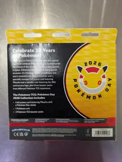 Pokemon TCG Pokemon Day 2026 Collection Box Pikachu Promo Coin Stamp 3 Boosters - Image 2