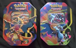 Pokemon TCG: Mega Evolution - Mega Charizard X & Y Tin Set Of 2 ***SEALED*** - Image 1