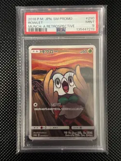 Pokemon Rowlet Munch PROMO 290/SM-P JAPANESE PSA 9 - Image 1