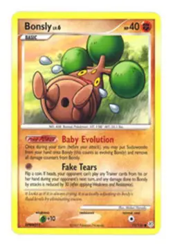 Bonsly - 71/130 - Common LP, English Pokemon Diamond and Pearl - Image 1