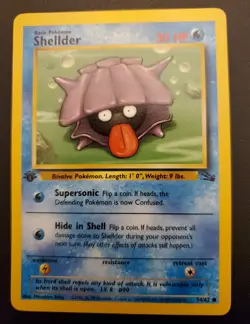 1st Edition Vintage 1999 Pokemon TCG Fossil - Shellder 54/62 Common , LP+ - Image 1