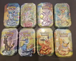 Pokemon Prismatic Evolutions Mini Tins FULL SET of 8 Brand New Sealed - Image 1