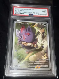 N's Zorua 189 Sv: Scarlet & Violet Promo Cards PSA 9 - Rare Pokemon Center Stamp - Image 1