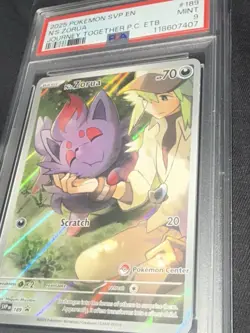 N's Zorua 189 Sv: Scarlet & Violet Promo Cards PSA 9 - Rare Pokemon Center Stamp - Image 2