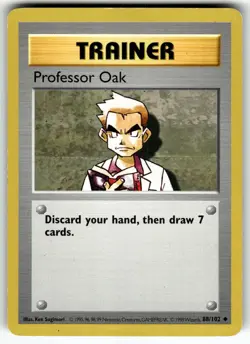 Professor Oak 088/102 Base Set LP Pokemon Card TCG - Image 1