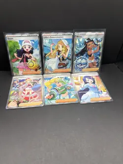 Pokemon Full Art Trainer Card Lot Dawn Lillie’s Determination Nessa Irida - Image 1