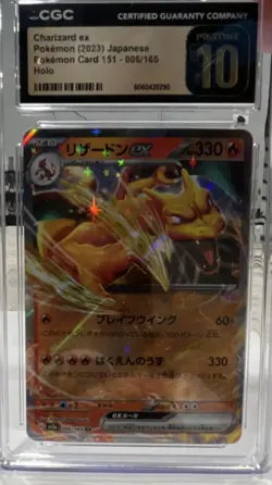 Charizard ex Holo Pokemon Card 151 006/165 CGC Pristine 10 Japanese 2023 - Image 1