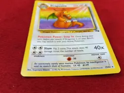 Pokemon TCG Dragonite Fossil Card 19/62 Rare 1999 Moderately Played Condition - Image 2
