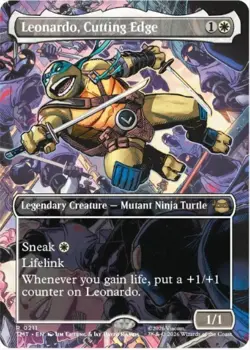Leonardo, Cutting Edge (Borderless, #211, NM) Teenage Mutant Ninja Turtles (TMT) - Image 1
