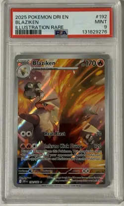 Pokemon Blaziken Sv10 Destined Rivals 192/182 Illustration Rare Holo PSA 9 2025 - Image 1
