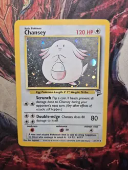 Pokemon Base Set 2 Chansey 3/130 Holo Rare HP - Image 1