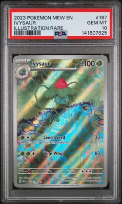 2023 POKEMON MEW EN-151 ILLUSTRATION RARE #167 IVYSAUR PSA 10 - Image 1