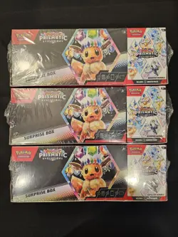 Pokemon Prismatic Evolutions Sam’s Club Surprise Box Booster Bundle Lot Of 3! - Image 1