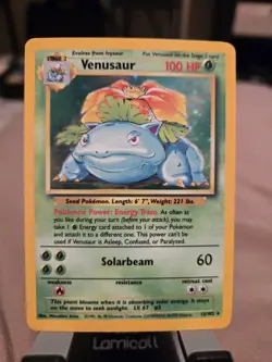 1999 Pokemon Unlimited Venusaur Rare Holo #15/102. Very Good Condition! - Image 1