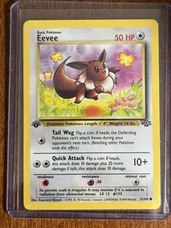 [LP+/NM] 1999 Pokemon Jungle Eevee 1st Edition #51/64 Common - Image 1
