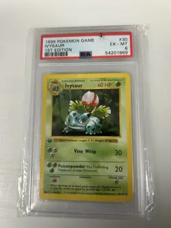 Pokemon TCG Ivysaur 1st Edition Base Set Shadowless PSA 6 Uncommon 30/102 - Image 1