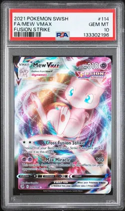 2021 Pokemon FA/Mew Vmax Sword & Shield Fusion Strike #114 PSA GEM MINT 10 - Image 2