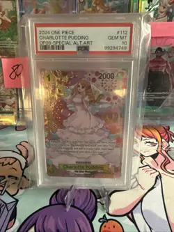 2024 ONE PIECE OP08 #112 TWO LEGENDS CHARLOTTE PUDDING SP SPECIAL ALT ART PSA 10 - Image 1