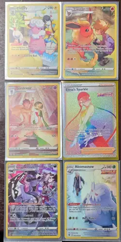 Pokemon Cards Lot (5 Trainer Gallery Illustration Rares + 1 Rainbow Full Art) - Image 1