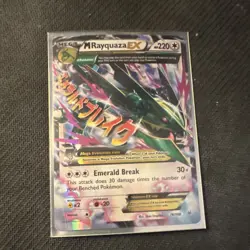 Pokemon M Rayquaza EX Rare Mega Evolution Holo 76/108 XY 220 HP Card - Image 1