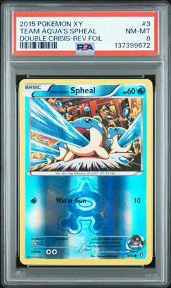 Pokemon Card Team Aqua's Spheal 3/34 Reverse Holo Foil Double Crisis PSA 8 - Image 1