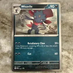 Pokemon TCG Phantasmal Flames Weavile MEP 021 Black Star Promo Card - Image 1