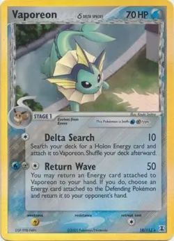 Pokemon TCG - Vaporeon (Delta) - 18/113 - Holo - Ex Delta Species [Near Mint] - Image 1