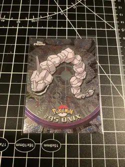 MINT 2000 TOPPS Chrome Pokemon Onix #95 TV Animation Brocks Series 2 Holo Foil - Image 1