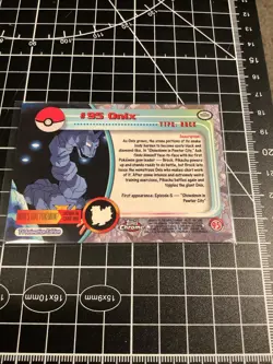 MINT 2000 TOPPS Chrome Pokemon Onix #95 TV Animation Brocks Series 2 Holo Foil - Image 2