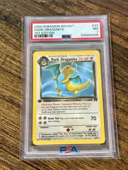 Pokemon Dark Dragonite Holo #5/82 Team Rocket 1st Edition 2000 PSA 7 - Image 1