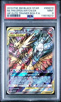 2019 POKEMON SM BLACK STAR PROMO FULL ART/MOLTRES & ZAPDOS & ARTICUNO GX PSA 9 - Image 1