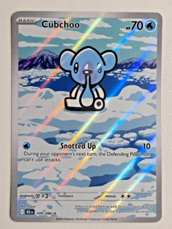 Pokemon Cubchoo 109/086 Sv: Black Bolt Illustration Rare Holo 70 HP - Image 1