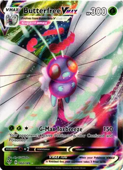 Pokemon TCG Darkness Ablaze Butterfree VMAX 002/189 Full Art Holo Ultra Rare NM - Image 1