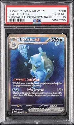 2023 POKEMON MEW EN-151 SPECIAL ILLUSTRATION RARE #200 BLASTOISE EX PSA 10 - Image 1