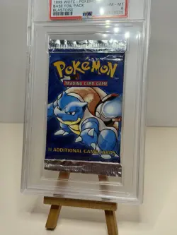 Pokemon Blastoise Pack 1999 Base Set Base Foil Pack PSA 8 - Image 4