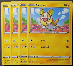 Pokemon - 4x Yamper - 074/202 - Common - Sword & Shield - NM/M - Image 1