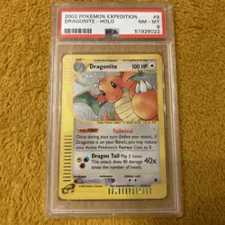 2002 POKEMON EXPEDITION 9/165 Dragonite HOLO PSA 8 - Image 1