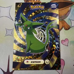 Gold Box Hit Holo Espeon Textured Shinny Database Non-TCG Pokemon Card - Image 1