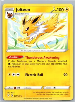 Jolteon - 047/185 - Non-Holo Rare - Vivid Voltage - NM/M - Pokemon Card - Image 1