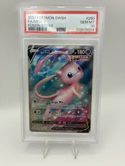 Pokemon TCG Swsh08: Fusion Strike Mew v Full Art Holo Card 250/264 PSA 10 - Image 1