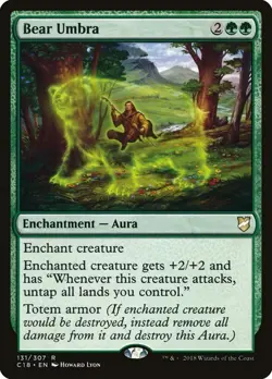 NM Bear Umbra, MTG, Commander 2018, Magic the Gathering, 131 - Image 1