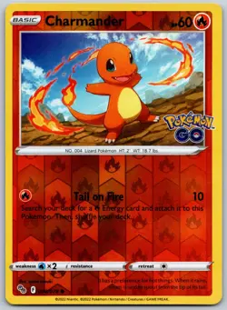 Charmander Reverse Holo Common Pokemon GO 008/078 NM - Image 1