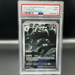 PSA 9 Houndoom Illustration Rare 066 2024 Pokemon Shrouded Fable 133994384 - Image 1