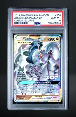 PSA 10 ARCEUS DIALGA PALKIA GX 156 COSMIC ECLIPSE SUN & MOON TAG TEAM POKEMON💎 - Image 1